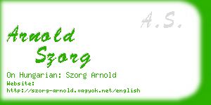 arnold szorg business card